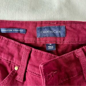 Charter Club Cranberry Lexington Straight Pants.